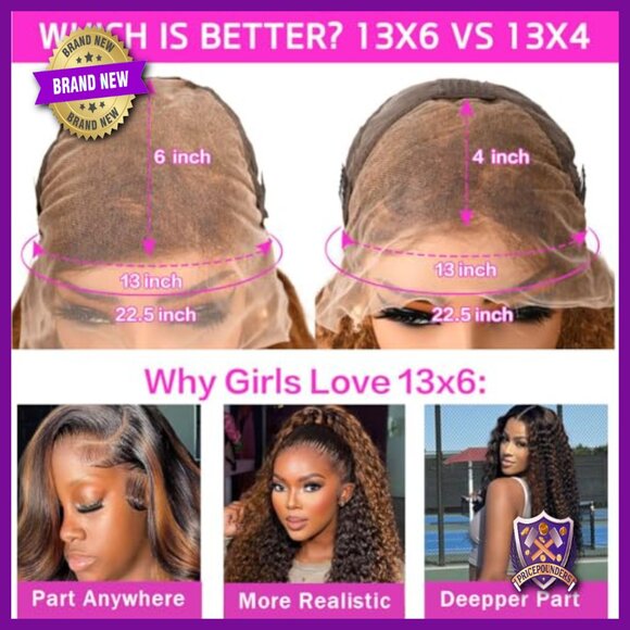 26 Inch Human Hair Lace Front Wig Deep Wave 180% Density Pre Plucked
